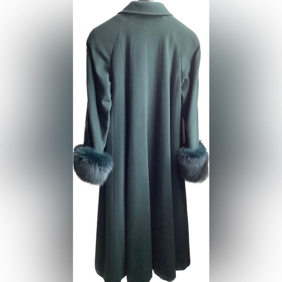 Virgin wool fox fur a-line opera winter coat - Picture 4 of 12